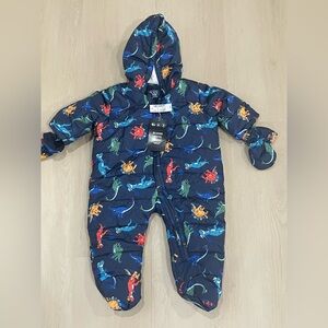 🦕 The Children’s Place Dinosaur Puffer Snowsuit – 3–6 Months (NWT)